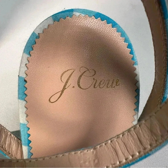 J.Crew Collection Gingham Knotted Stella Sandals w/Glitter Heel Sz 9.5 NIB - Picture 3 of 11